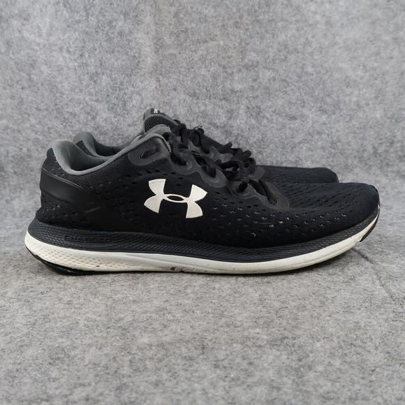 Under Armour Shoes Mens 10 Charged Impulse Athletic Trainer Sneakers Black Sport - Picture 1 of 13